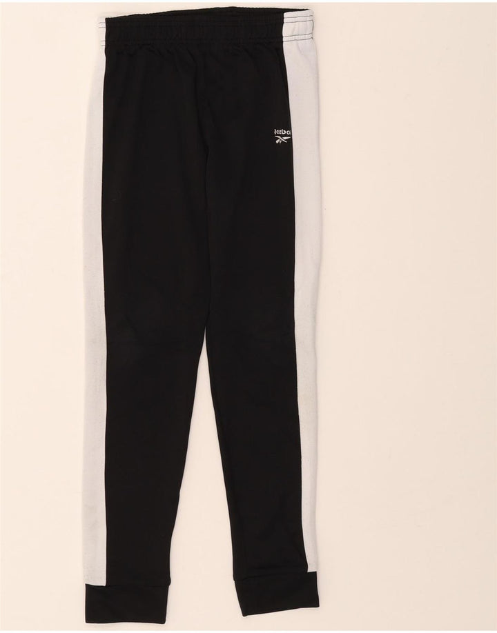 REEBOK Boys Tracksuit Trousers Joggers 7-8 Years  Black Colourblock Vintage Reebok and Second-Hand Reebok from Messina Hembry 