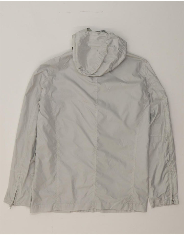 CALVIN KLEIN Mens Hooded Utility Jacket UK 36 Small Grey Polyester Vintage Calvin Klein and Second-Hand Calvin Klein from Messina Hembry 