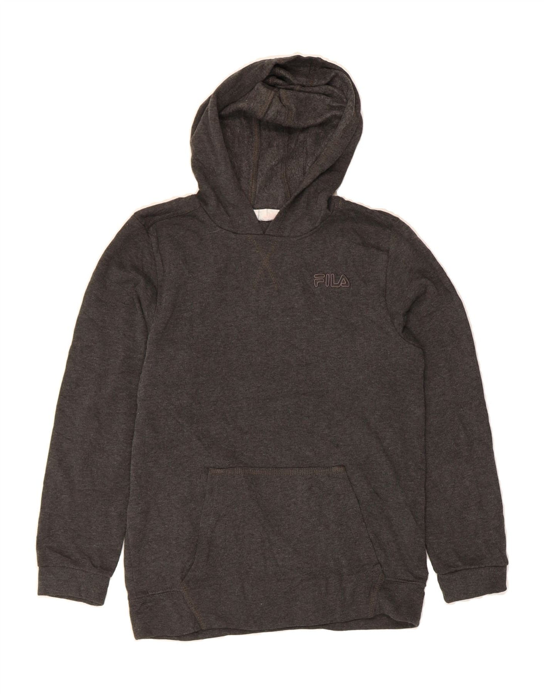 FILA Boys Hoodie Jumper 14-15 Years Grey Cotton Vintage Fila and Second-Hand Fila from Messina Hembry 