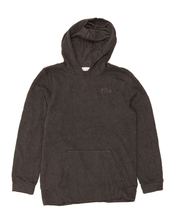 FILA Boys Hoodie Jumper 14-15 Years Grey Cotton Vintage Fila and Second-Hand Fila from Messina Hembry 