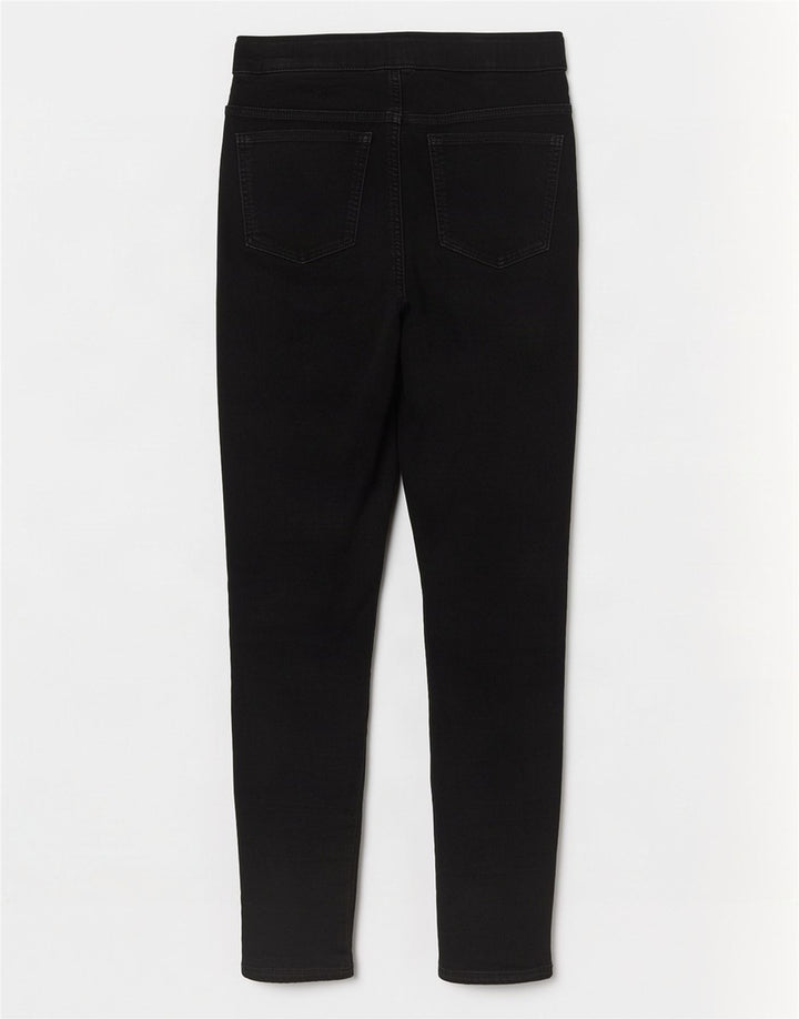 Marks & Spencer Dame Jegging Jeans UK 12 Medium W30 L29 Sort Bomuld