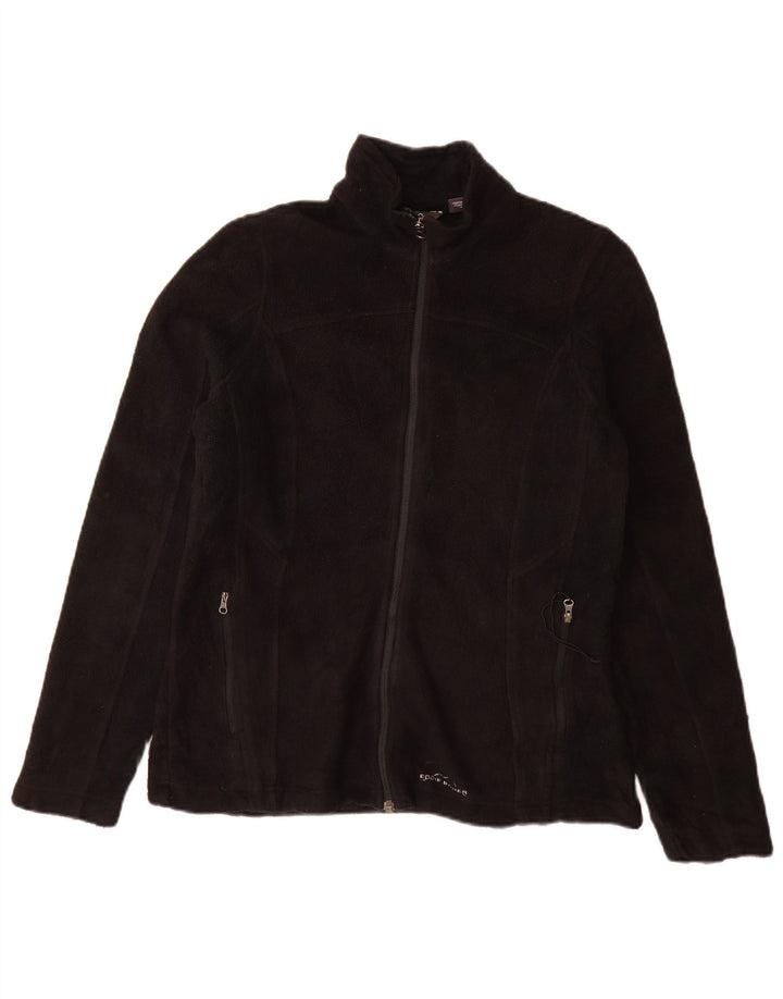 Eddie Bauer Dame Fleecejakke UK 12 Medium Sort Polyester