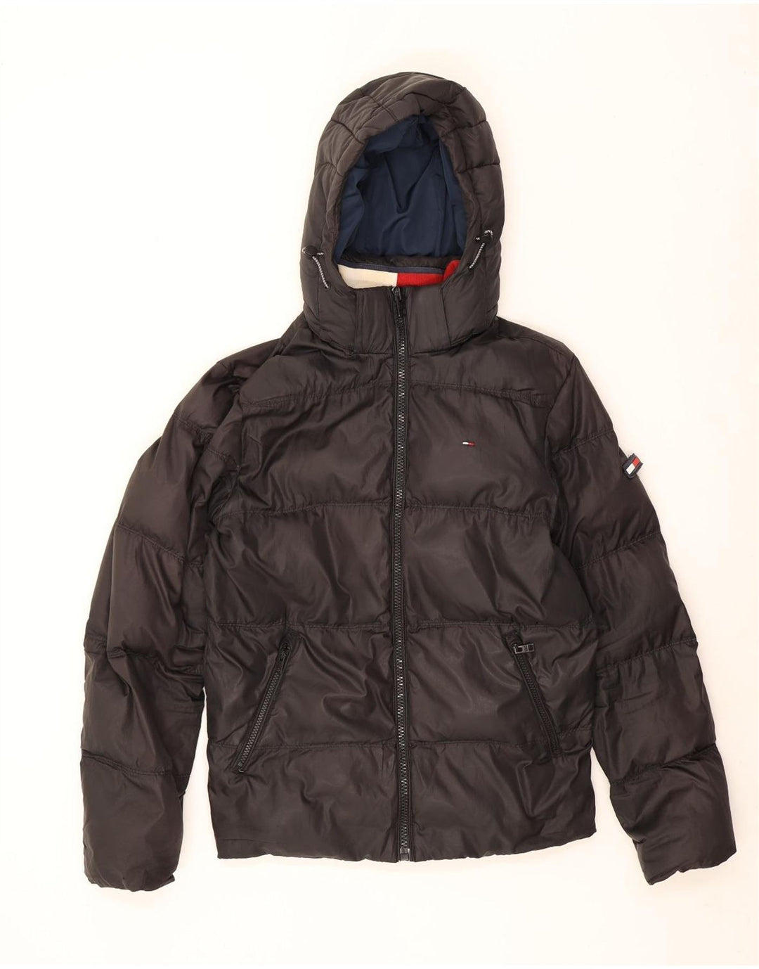 Tommy Hilfiger Herre hættepolstret jakke UK 38 Medium Sort Polyester