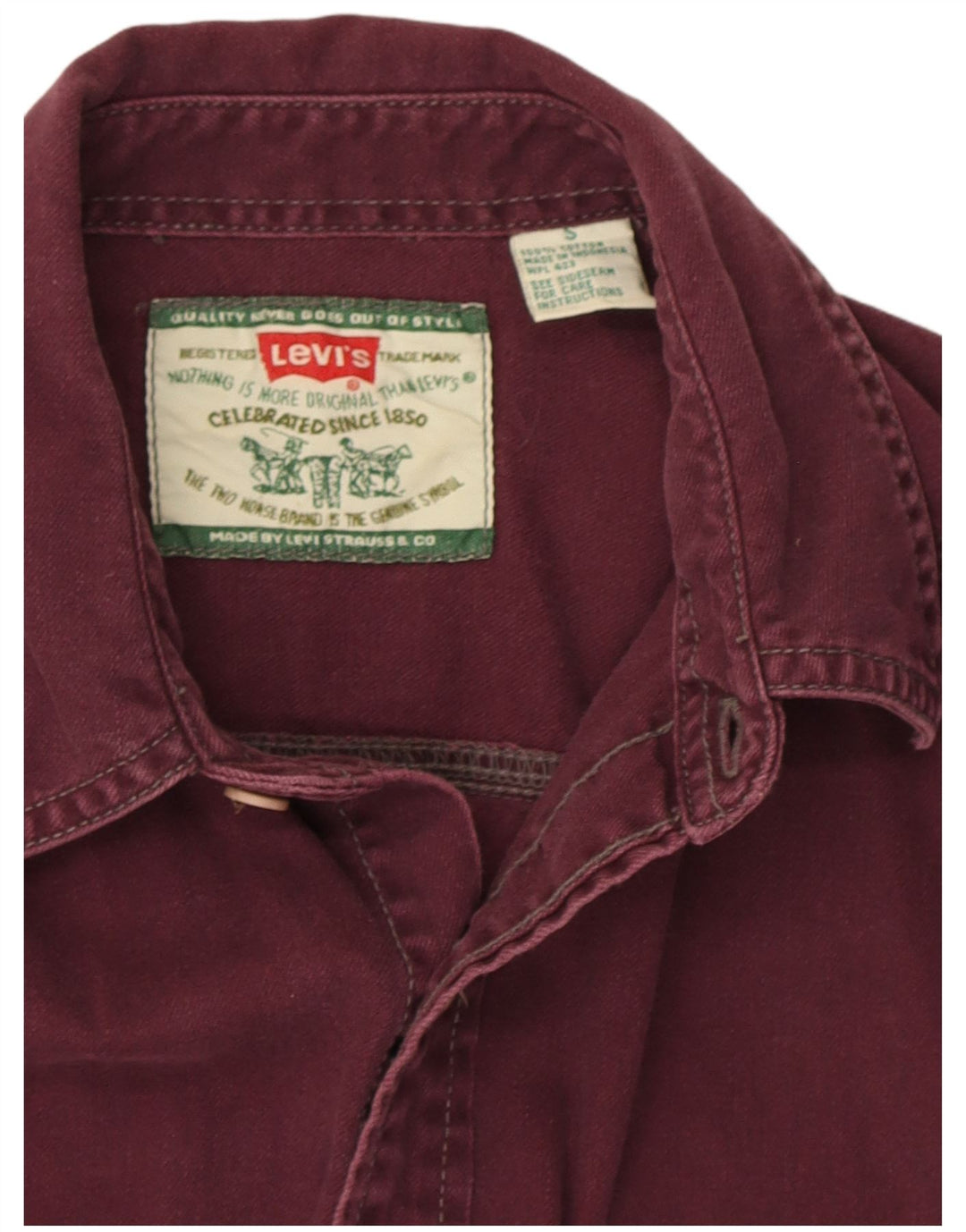 Levi's Denimskjorte til mænd Lille Bourgogne bomuld