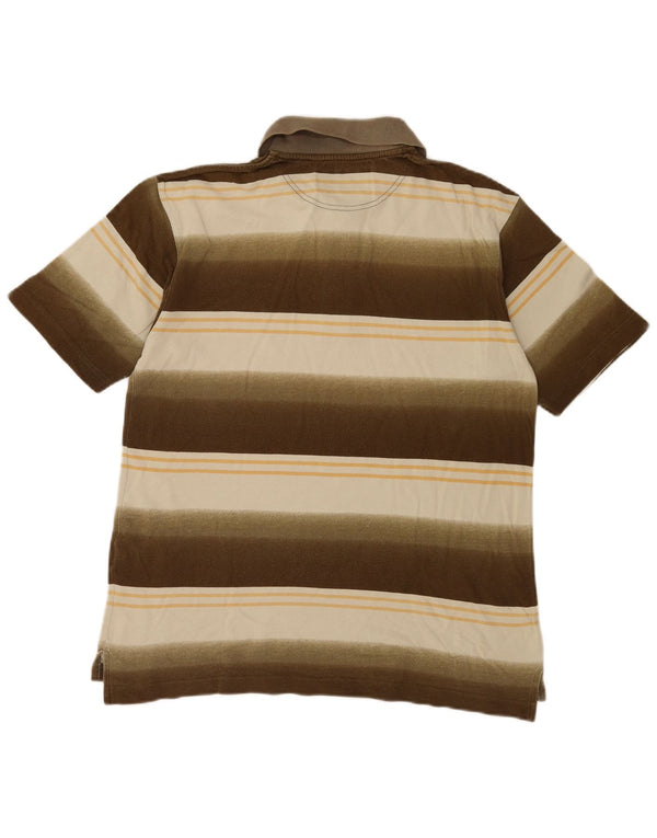 Sergio Tacchini herre poloshirt mellem brun stribet bomuld