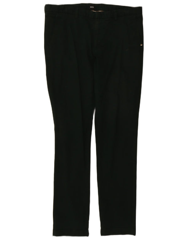 Hugo Boss Mens Slim Chino Trousers IT 50 Large W34 L31 Green Cotton