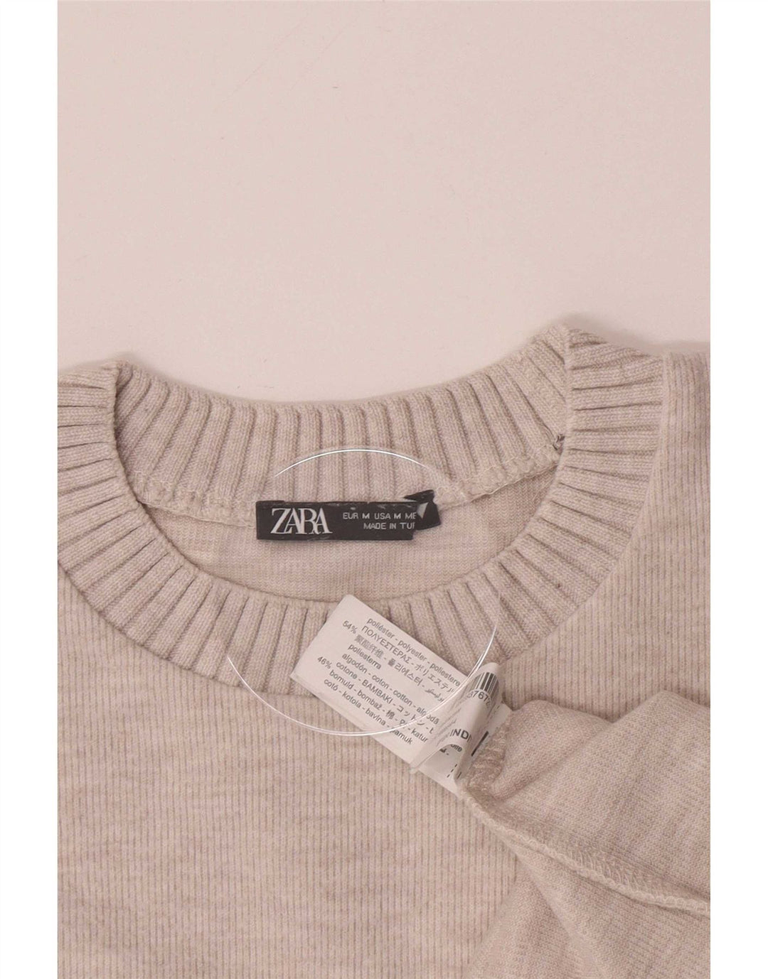 Zara Damebluse Top UK 14 Medium Beige Polyester