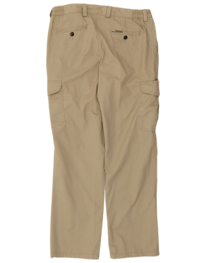 VINTAGE Straight Cargo Bukser til mænd IT 50 Large W34 L31 Beige Polyester