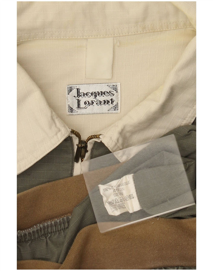 Jacques Lorant Herre Kortærmet Pullover Shirt Medium Khaki Colourblock
