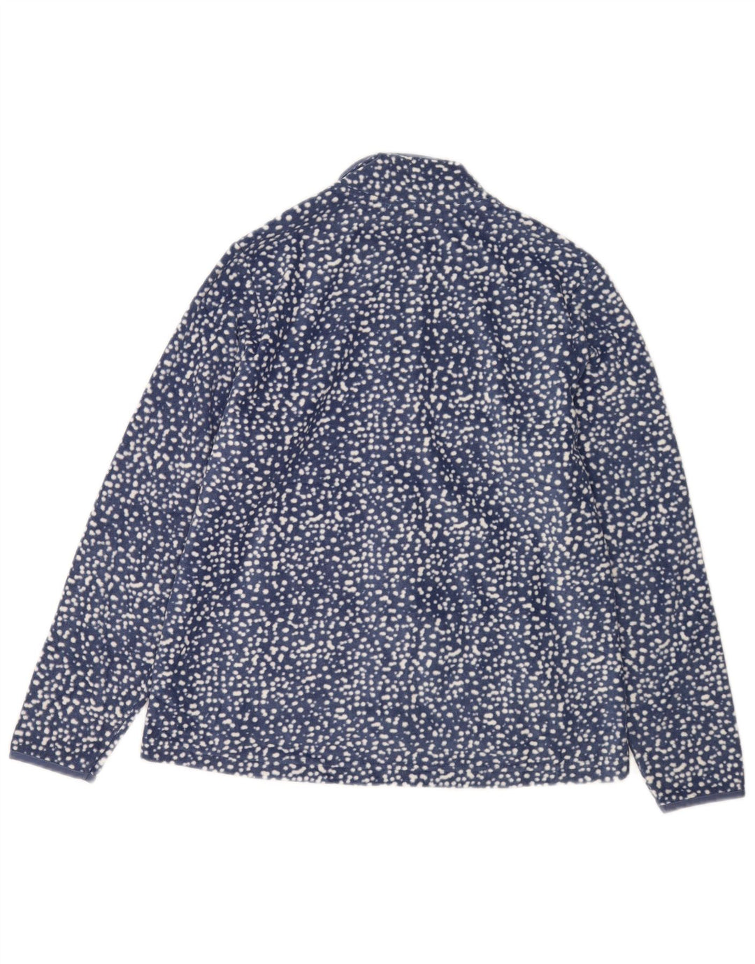 Marks & Spencer Fleecejakke til kvinder UK 16 Large Navy Blue Plettet