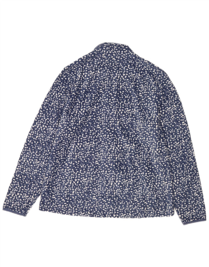 Marks & Spencer Fleecejakke til kvinder UK 16 Large Navy Blue Plettet