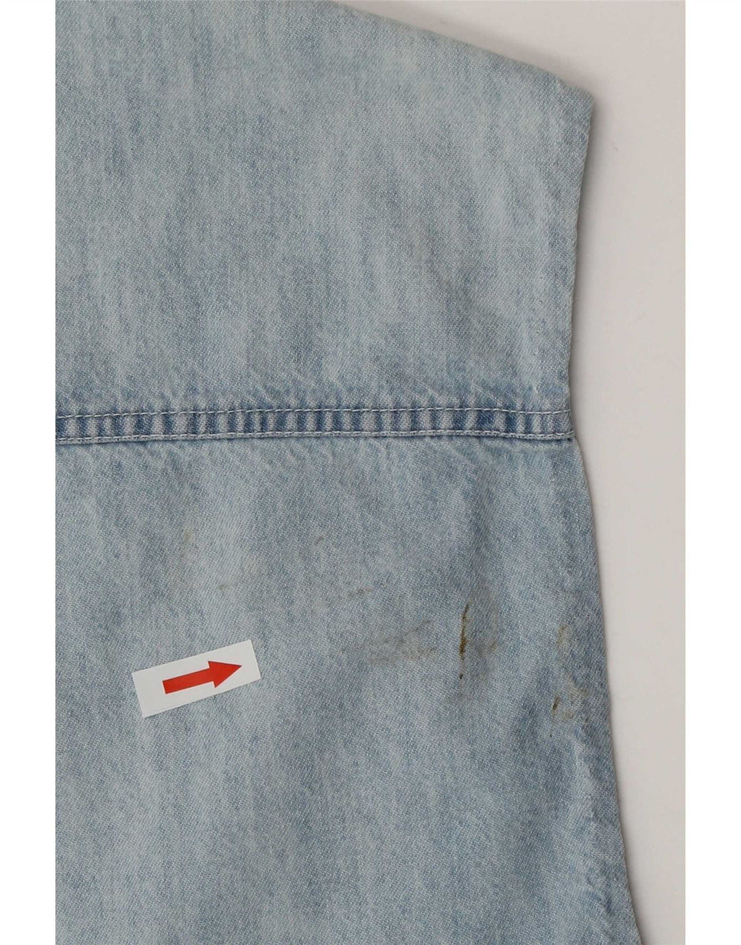 Wampum Herre ærmeløs denimskjorte Stor blå patchwork