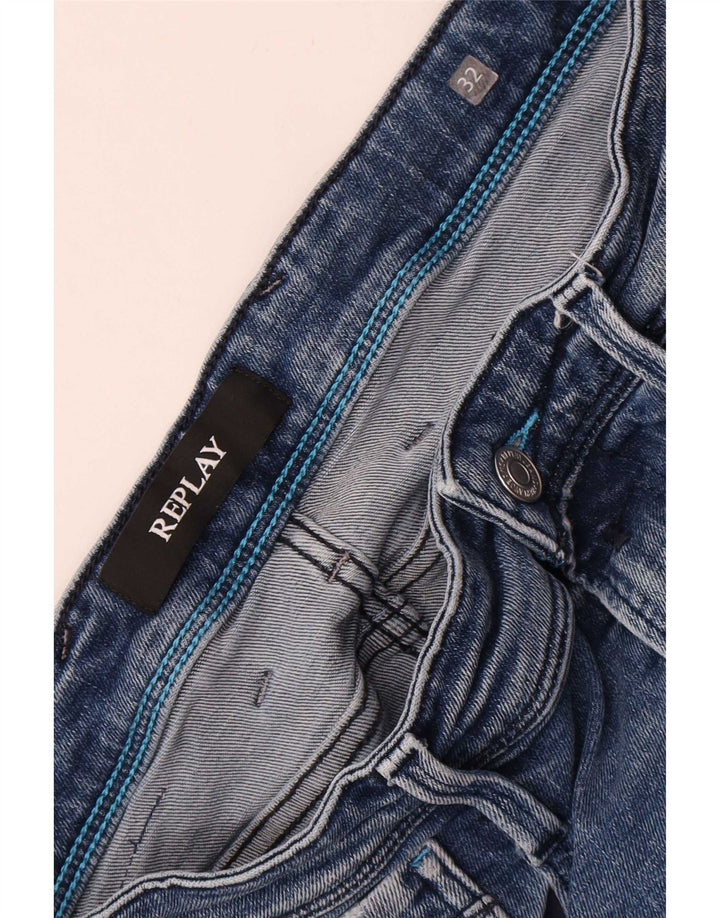 Replay Dame Slim Jeans W32 L32 Blå