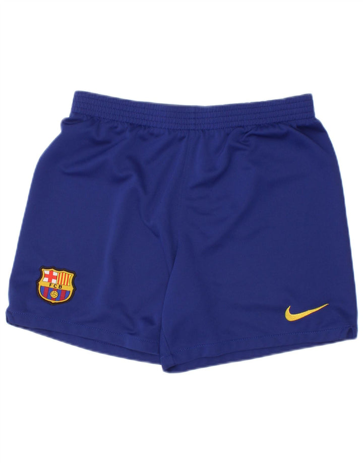 Nike Boys Barcelona Sports Shorts 6-7 år Large Navy Blue Polyester