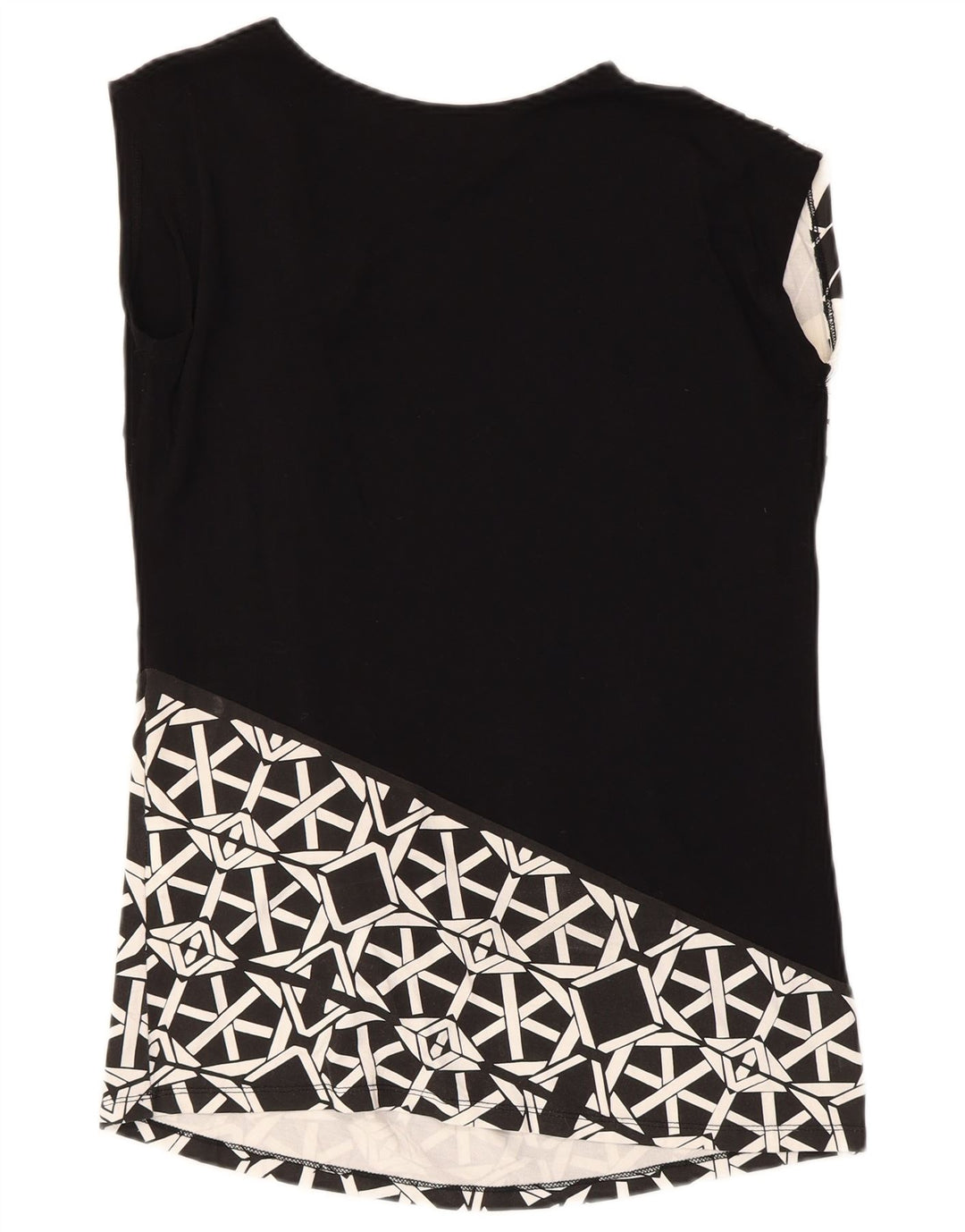 Desigual Damevest Top UK 14 Stor sort geometrisk viskose