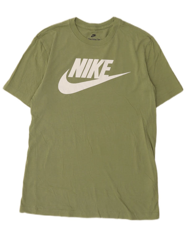Nike Herre grafisk T-shirt Top Lille Khaki Bomuld