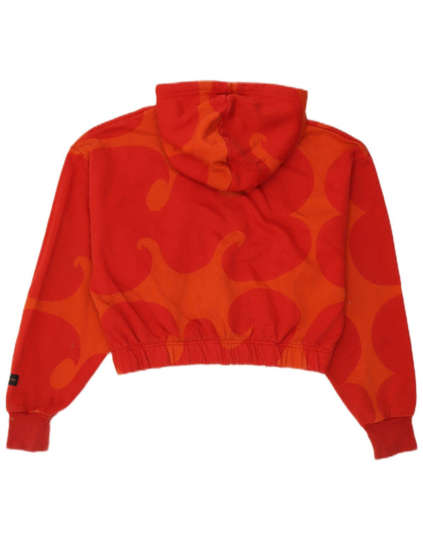 Adidas grafisk oversized hættetrøjetrøje til kvinder DK 12/14 Medium rød bomuld