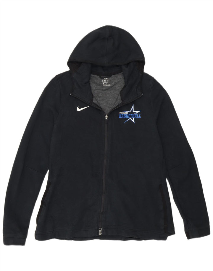 Nike hættetrøje med lynlås til kvinder UK 16 Stor sort polyester