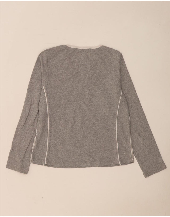 Champion Womens Heritage Classics Grafisk Top Langærmet UK 14 Mellemgrå