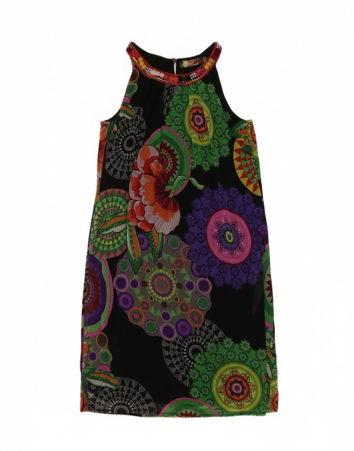 Desigual Kvinders Oversized Halter Dress EU 34 XS Black Floral
