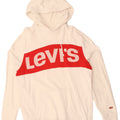 LEVI'S Grafisk hættetrøje til mænd Large White Colourblock Bomuld