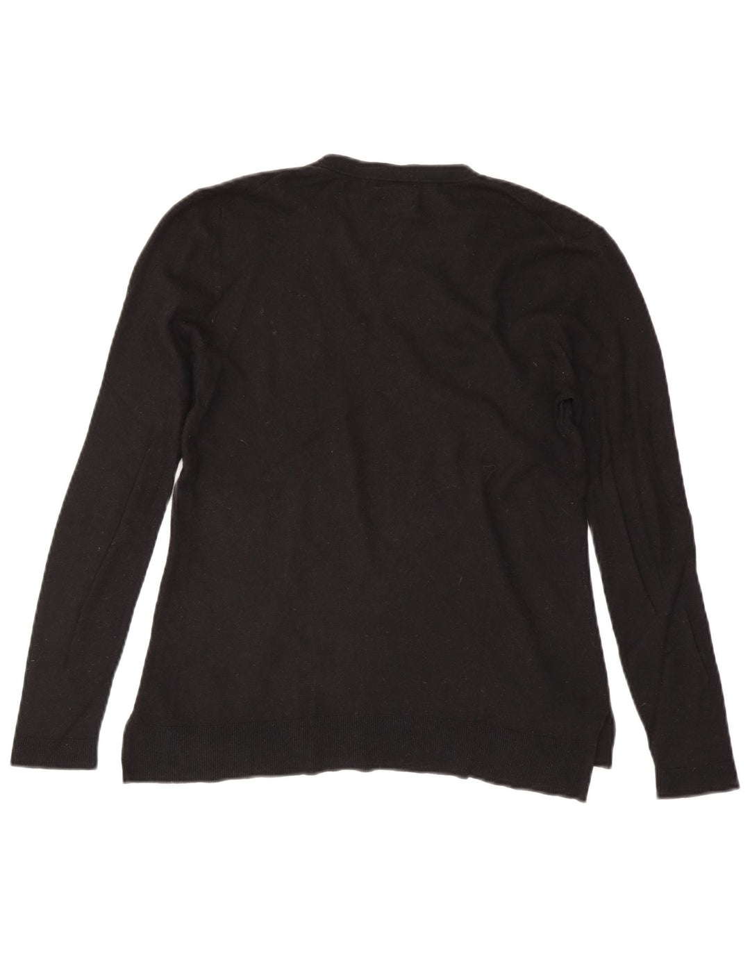 Massimo Dutti Dame V-hals sweater UK 14 Stor Sort Uld
