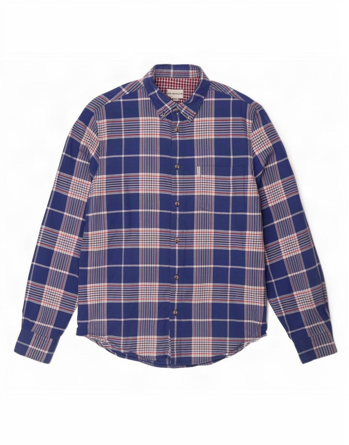 Ben Sherman herreskjorte stor marineblå ternet bomuld