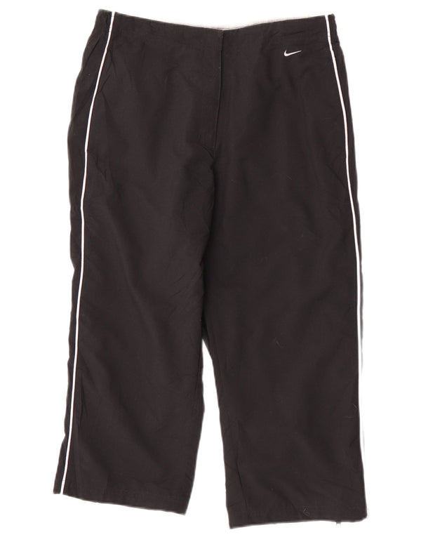 Nike Bermuda sportsshorts til kvinder UK 8/10 Small, sort stribet polyester