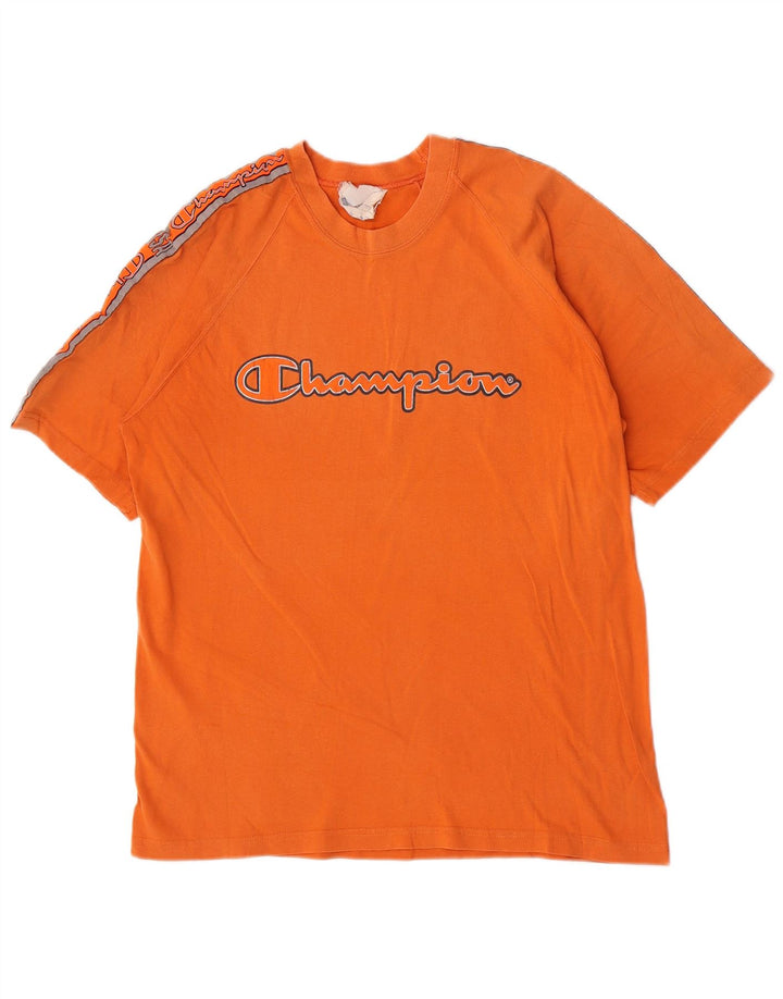 Champion Herre grafisk T-shirt Top Medium Orange Bomuld