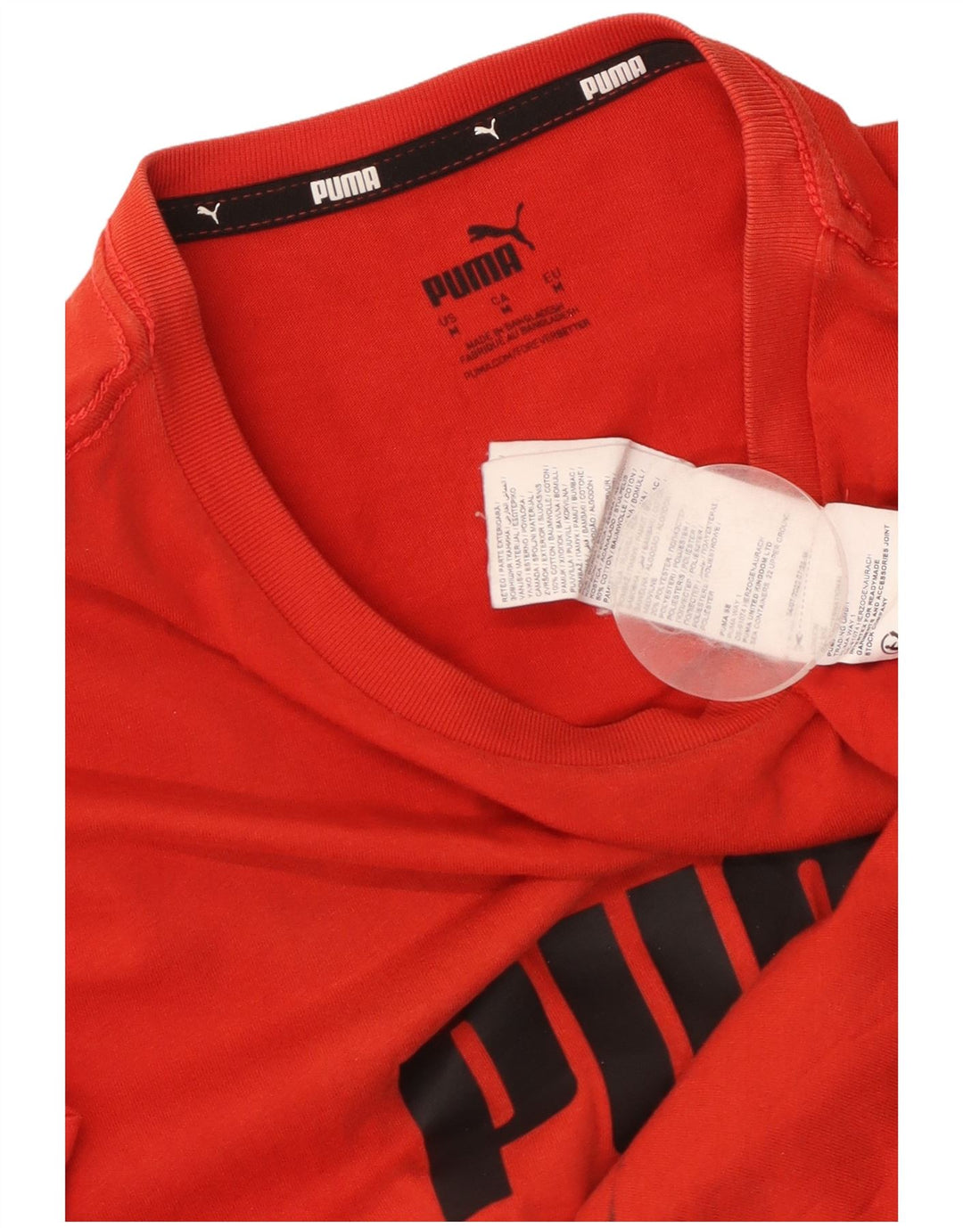 PUMA Grafisk T-shirt til mænd, medium rød bomuld