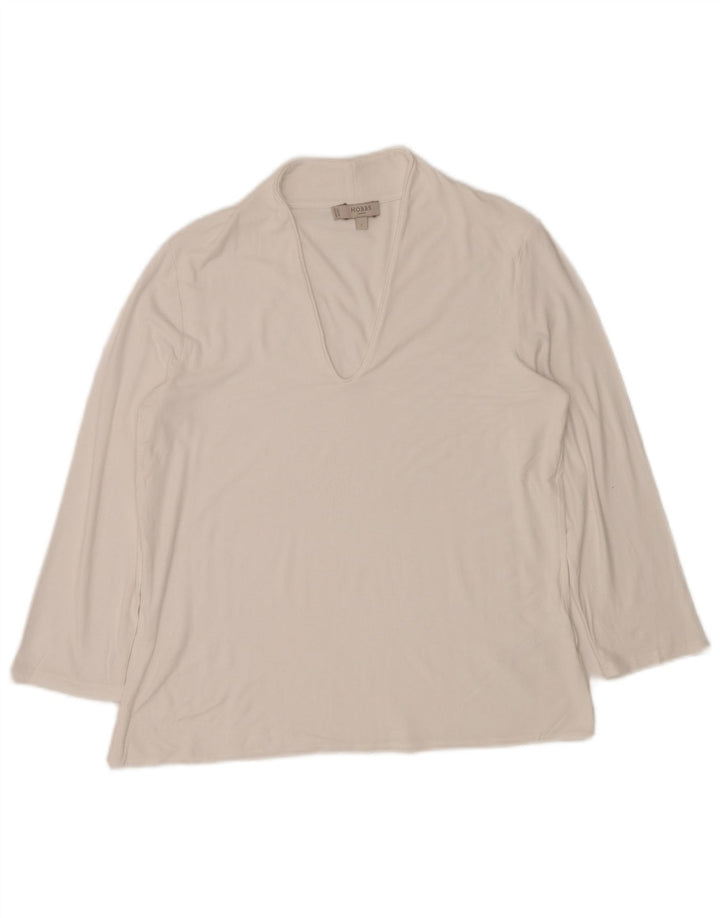 HOBBS Dame Top Langærmet UK 14 Large White Viscose