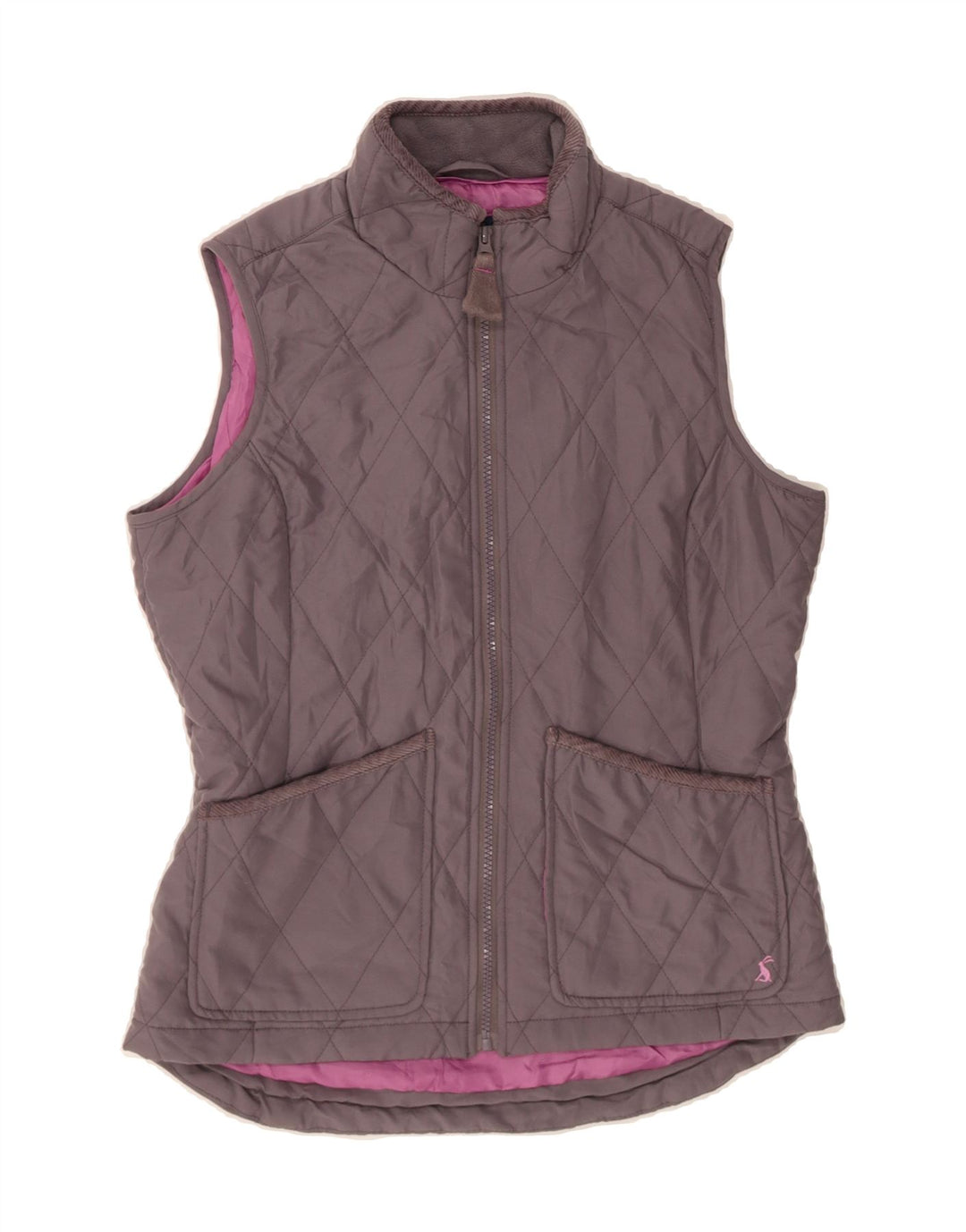 JOULES Womens Quilted Gilet UK 10 Small  Grey Polyester Vintage Joules and Second-Hand Joules from Messina Hembry 
