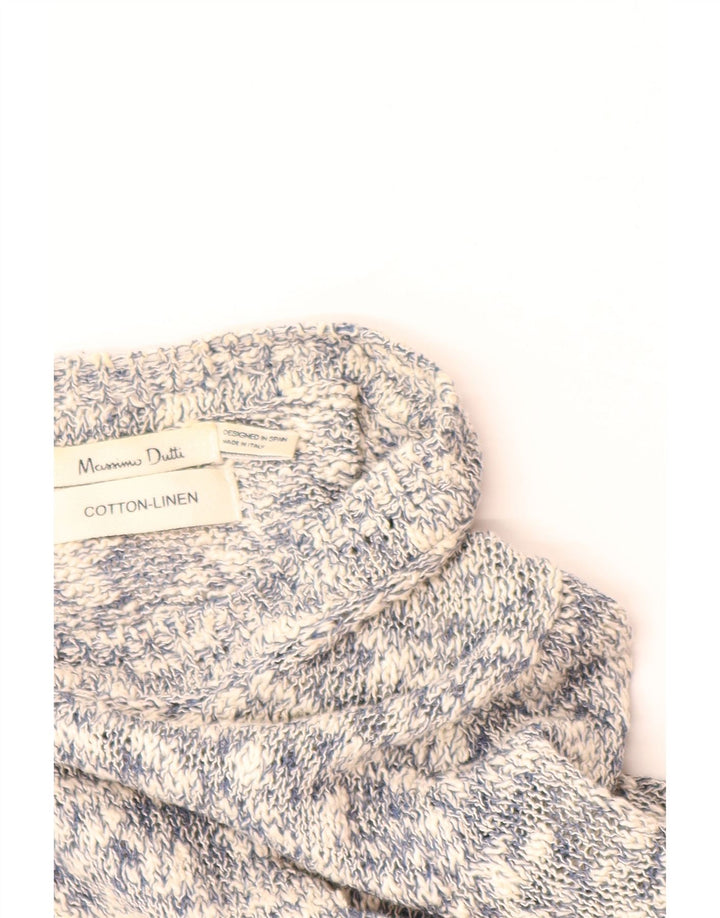 MASSIMO DUTTI Dame Cardigan Sweater UK 12 Medium Grey Flecked Bomuld