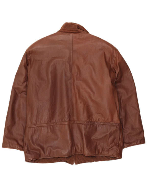 VINTAGE Herre læderjakke UK 42 XL Brunt læder