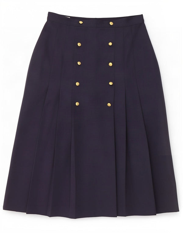 Brian Tucker Kvinder højtalje plisseret nederdel UK 12 Medium W28 Navy Blue