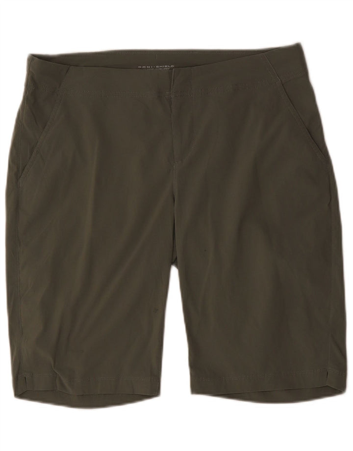 Columbia Womens Omni-Shield Shorts US 12 Large W34 Khaki Nylon