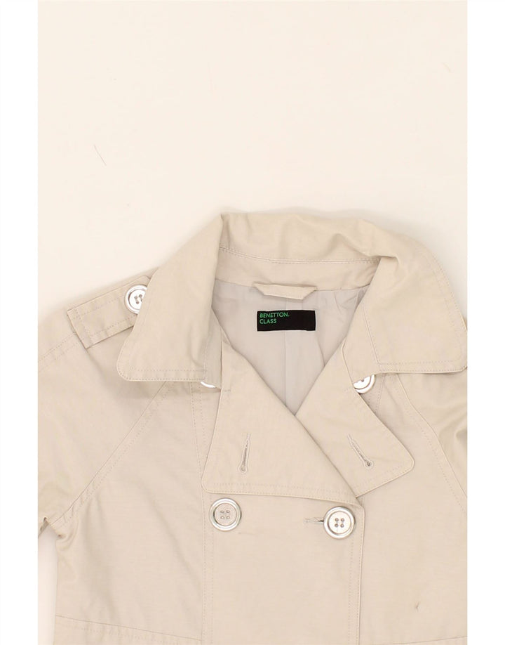 BENETTON Girls Trench Coat 7-8 Years Medium  Beige Cotton Vintage Benetton and Second-Hand Benetton from Messina Hembry 