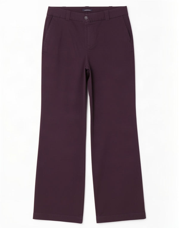 Lands End Dame High Waist Chino Bukser UK 14 Large W32 L33 Navy Blue