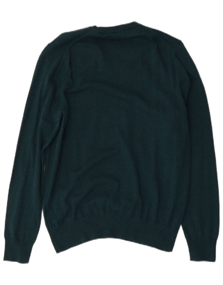 Marks & Spencer Herre V-hals sweater Medium Grøn Bomuld
