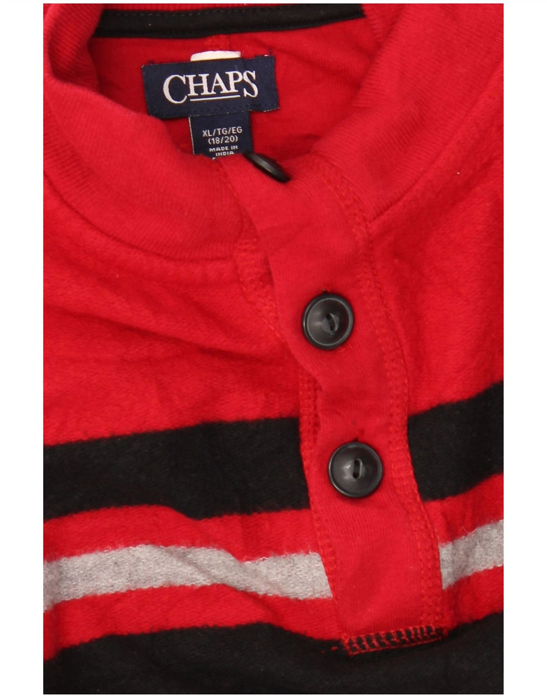 CHAPS Drenge Button Neck sweater 15-16 år XL Rød Colourblock