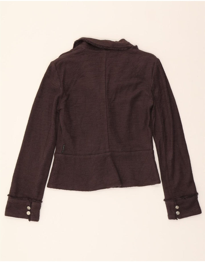 ARMANI JEANS Womens 3 Button Blazer Jacket IT 44 Medium Brown Classic Vintage Armani Jeans and Second-Hand Armani Jeans from Messina Hembry 