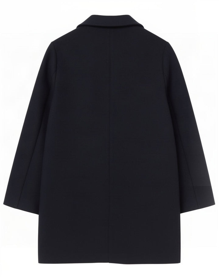 Marks & Spencer Dame Oversized Overfrakke UK 10 Small Navy Blue Polyester