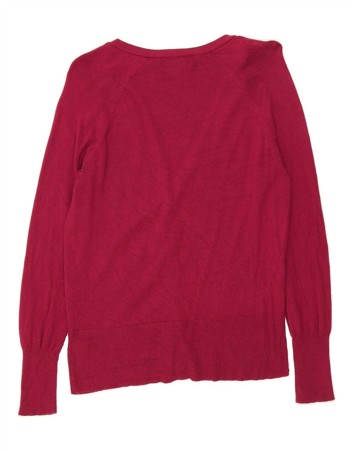 MOSSIMO Womens Cardigan Sweater UK 14 Medium Burgundy Rayon Vintage Mossimo and Second-Hand Mossimo from Messina Hembry 