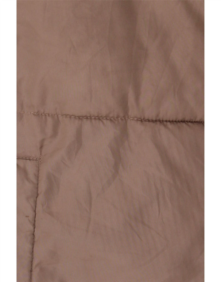 Zara Dame Hætte Oversized Polstret Jakke UK 14 Medium Brun Polyester