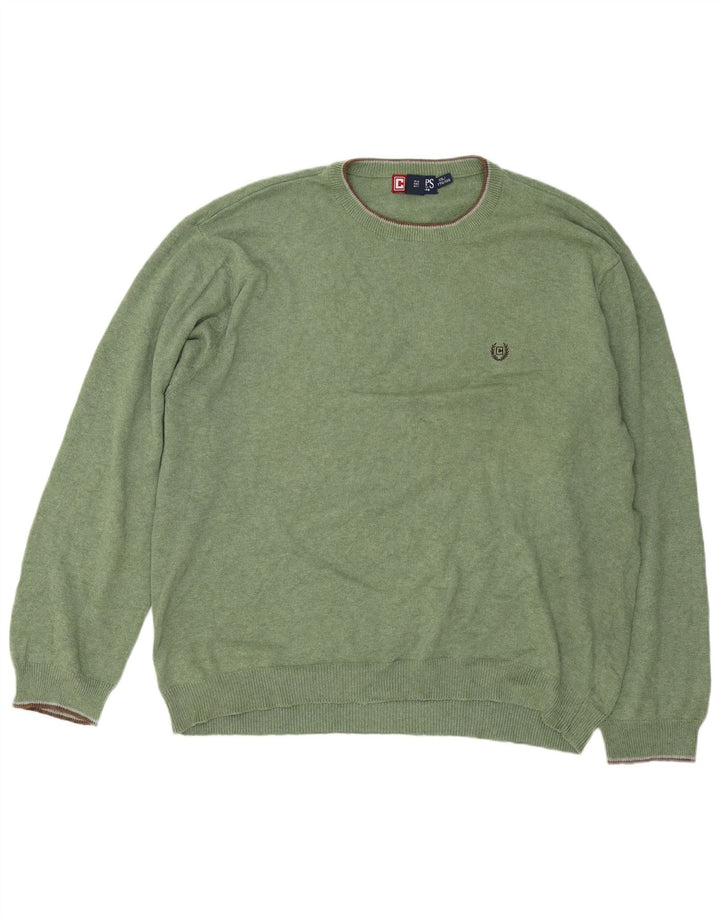 Chaps Herre Regular Fit Crew Neck Jumper Sweater 2XL Grøn Bomuld