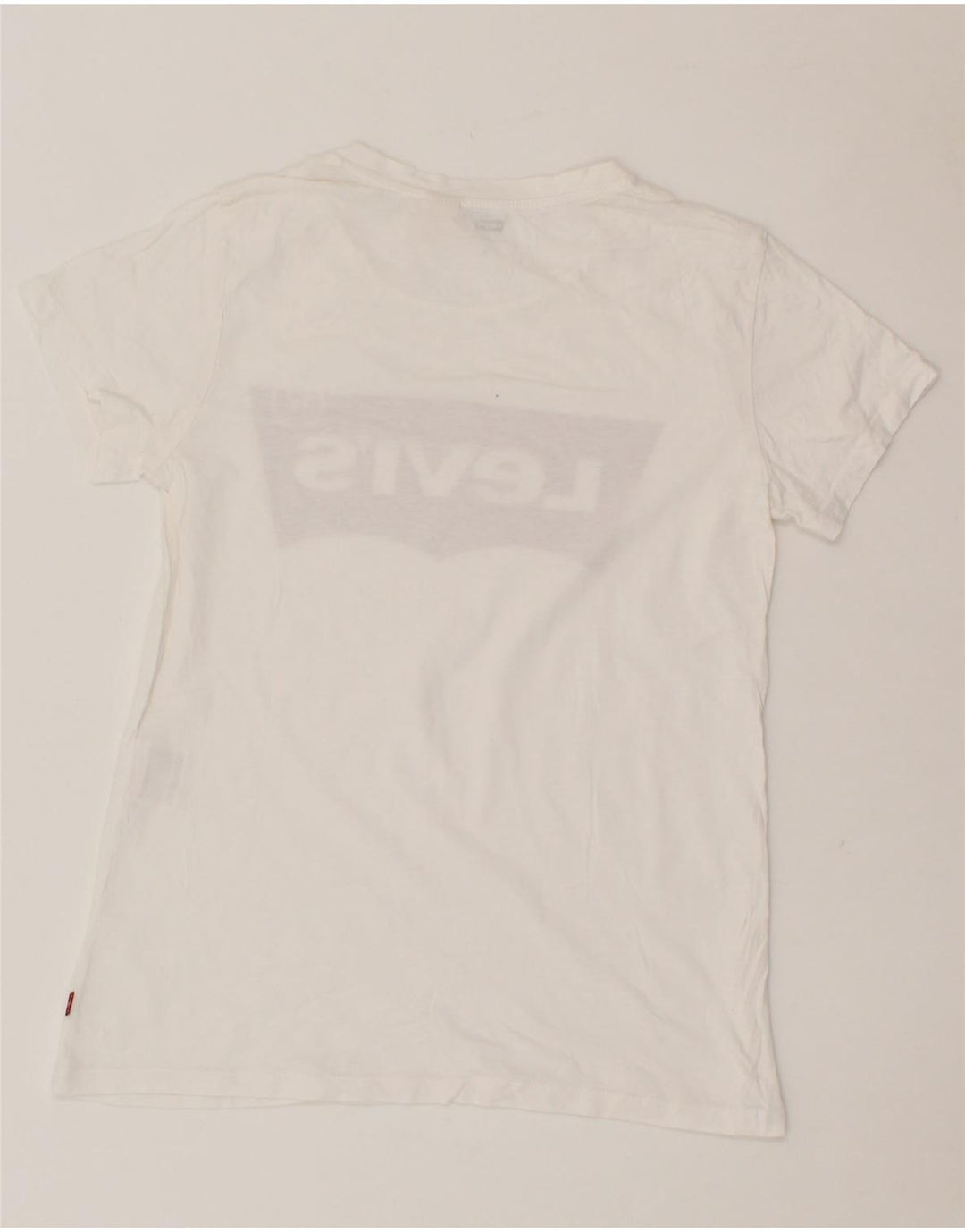 LEVI'S Womens Graphic T-Shirt Top UK 4 XS White Vintage Levi's and Second-Hand Levi's from Messina Hembry 