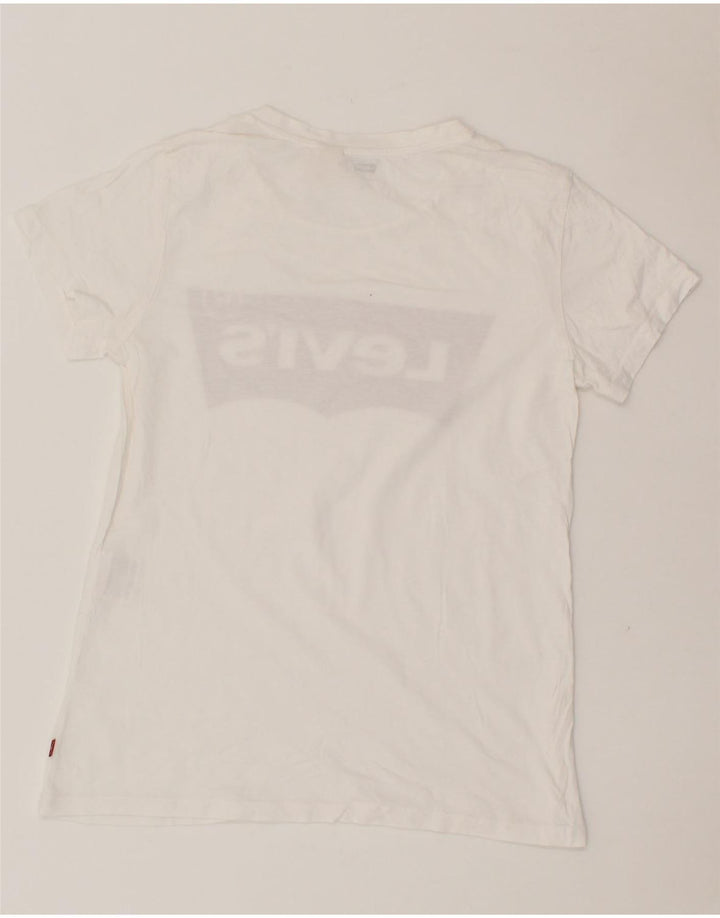 LEVI'S Womens Graphic T-Shirt Top UK 4 XS White Vintage Levi's and Second-Hand Levi's from Messina Hembry 