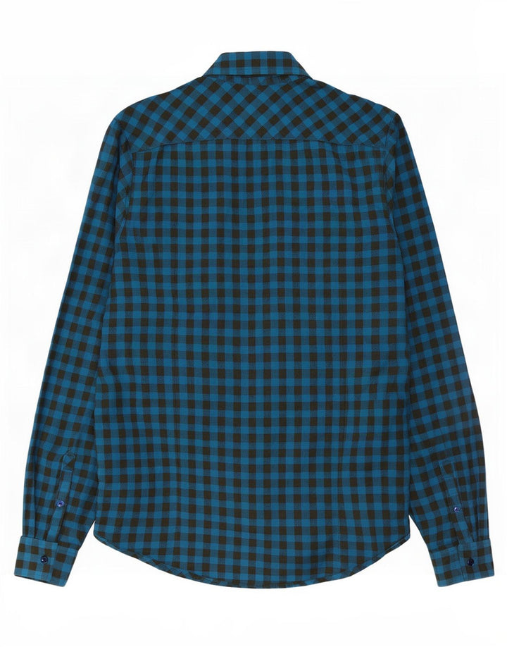 Penguin Heritage Heritage Slim Fit Flanellskjorte Medium Blue Gingham Cotton