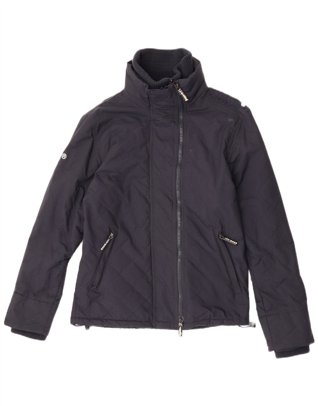 Superdry Herre Quiltet Windbreaker Jacket UK 38 Medium Navy Blue Nylon