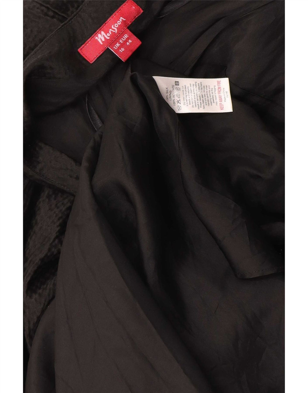 Monsoon Dame Maxi Halter Dress UK 16 Large Black Silk